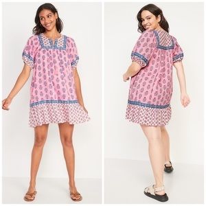 Old navy pink and blue puff sleeve dress